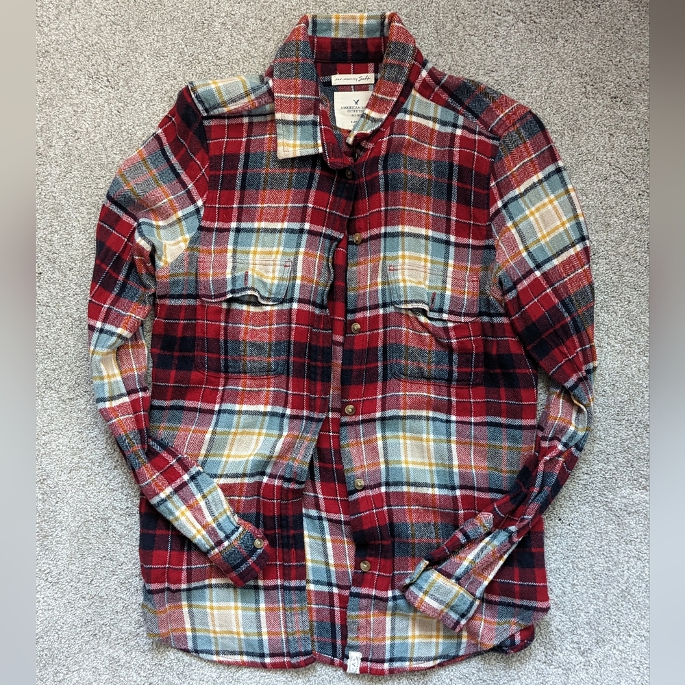 American Eagle Amazingly Soft Flannel Red Size S